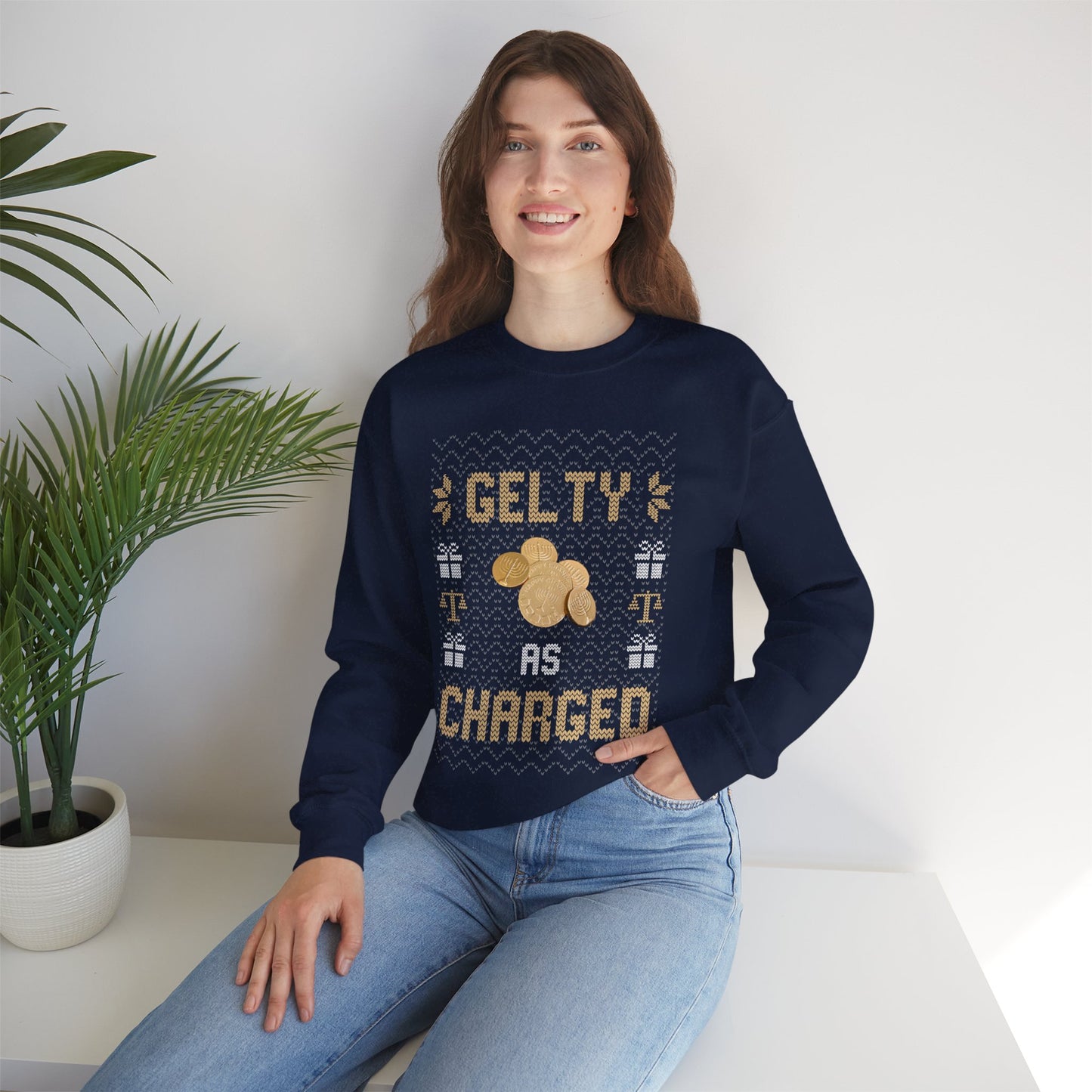 Gelty as Charged Ugly Hanukkah Sweater