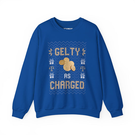 Gelty as Charged Ugly Hanukkah Sweater