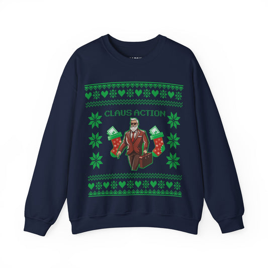 Claus Action Ugly Christmas Sweater - Hearsay Tees