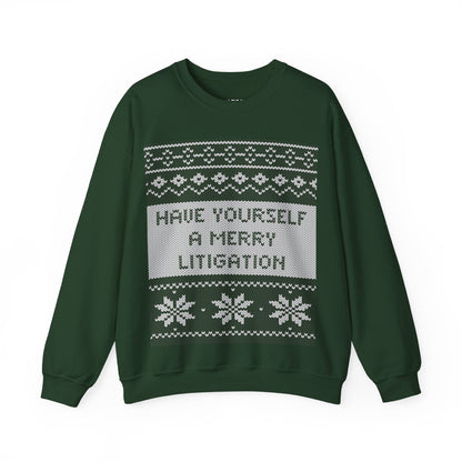 Merry Litigation Ugly Christmas Sweater - Hearsay Tees